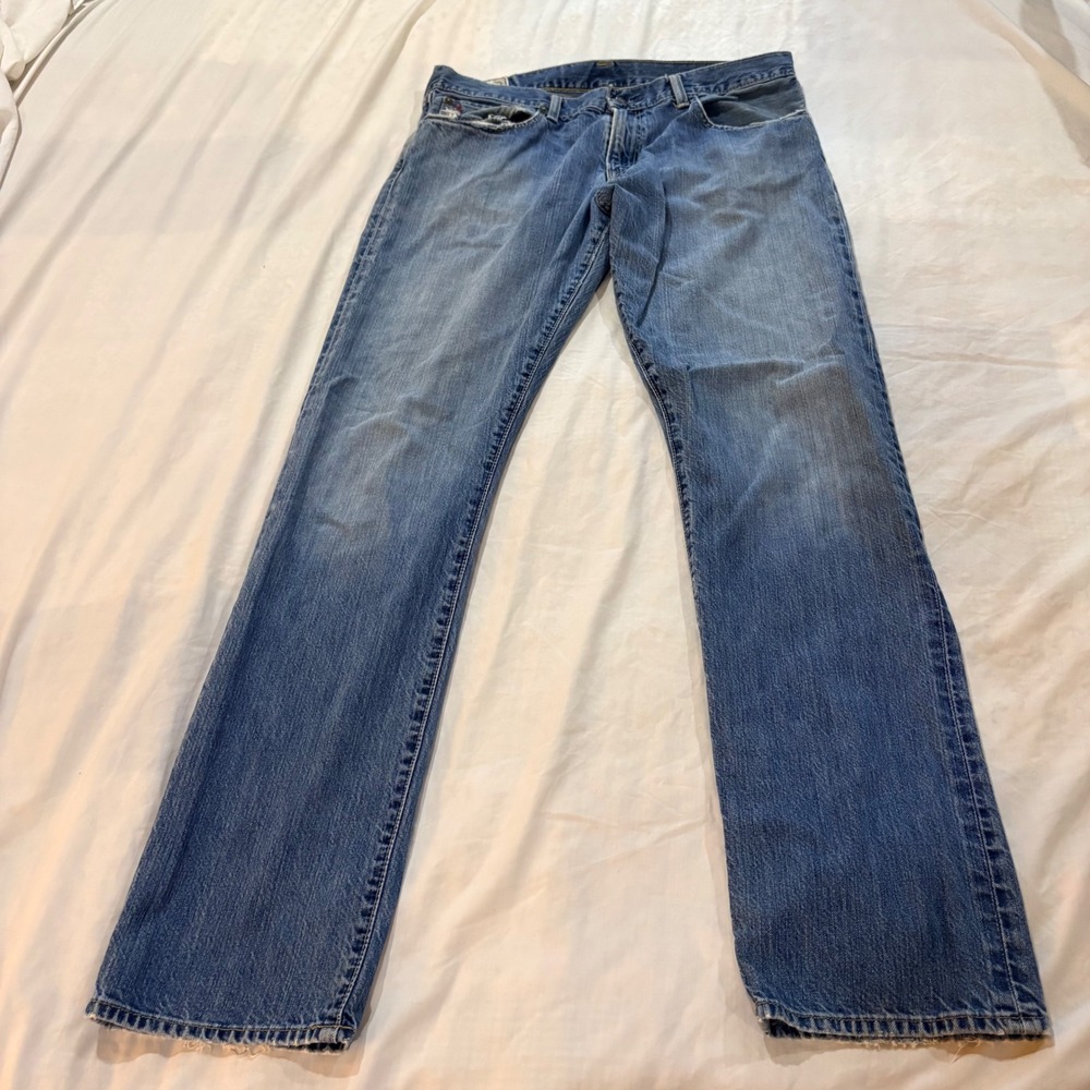 Polo Ralph Lauren Authentic Dungarees Straight Leg Blue Jeans 34x34 100 Cotton